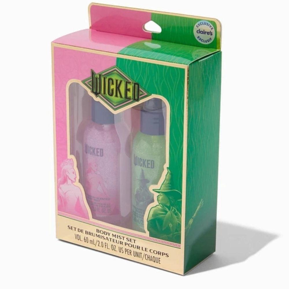 Wicked Glitter Body Mist Glinda Elphaba Claire's Exclusive